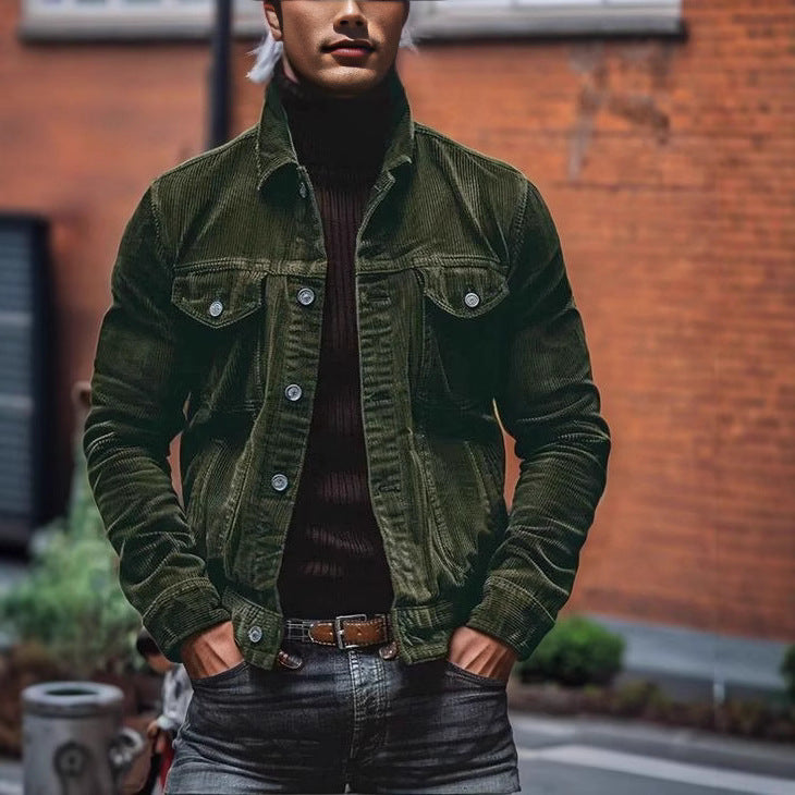 Herren Cordjacke im modernen Design mit praktischen Brusttaschen Drune