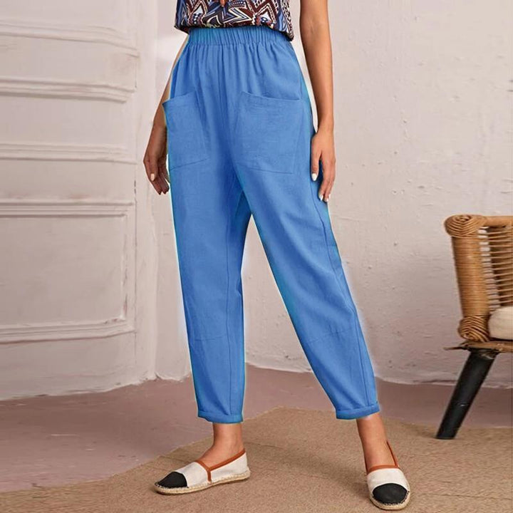 Damen Bequeme Chino-Hose mit elastischem Bund und praktischen Taschen Drune