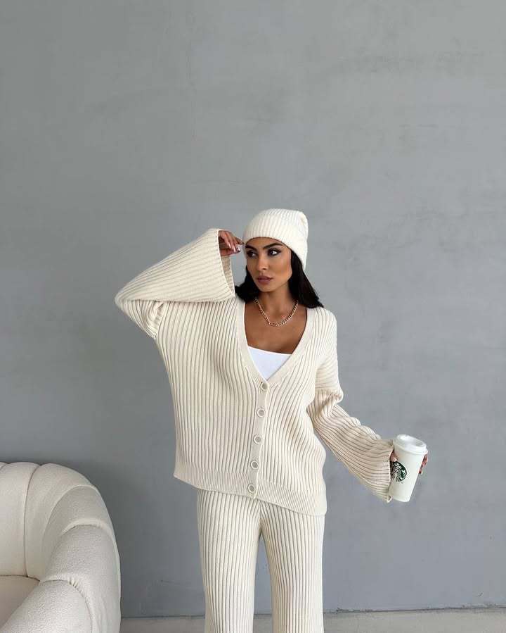 Damen Elegantes und lässiges Strickanzug Drune