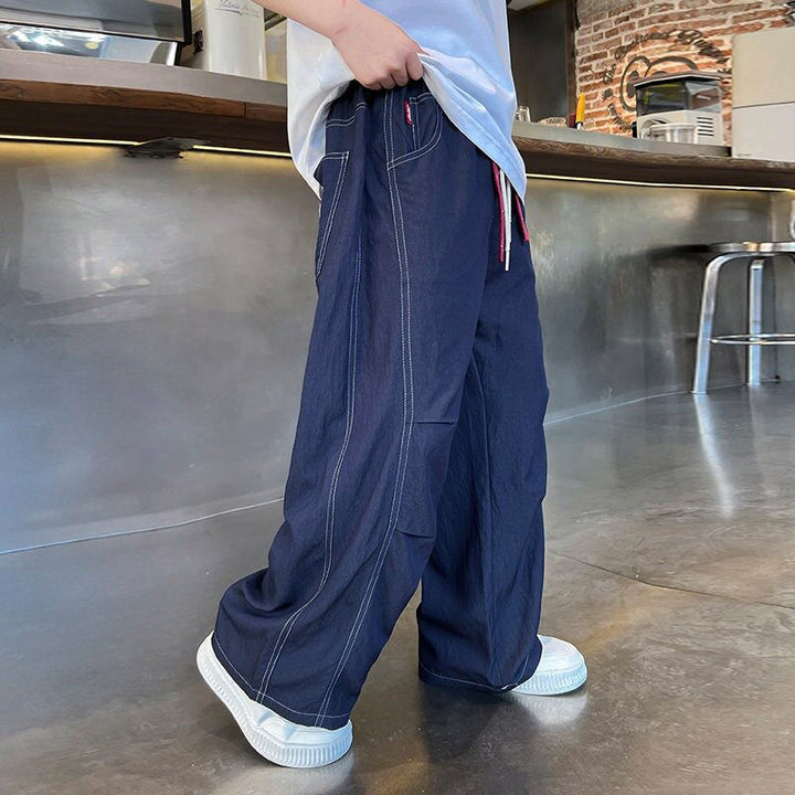 Damen weite und bequeme Denim-Hose mit praktischen Taschen Drune