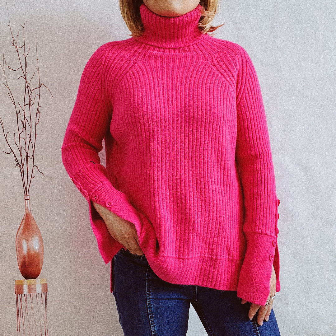 Damen Ribbed Rollkragenpullover mit elegantem Schnitt Drune