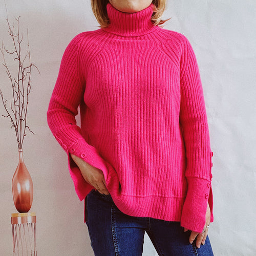 Damen Ribbed Rollkragenpullover mit elegantem Schnitt Drune