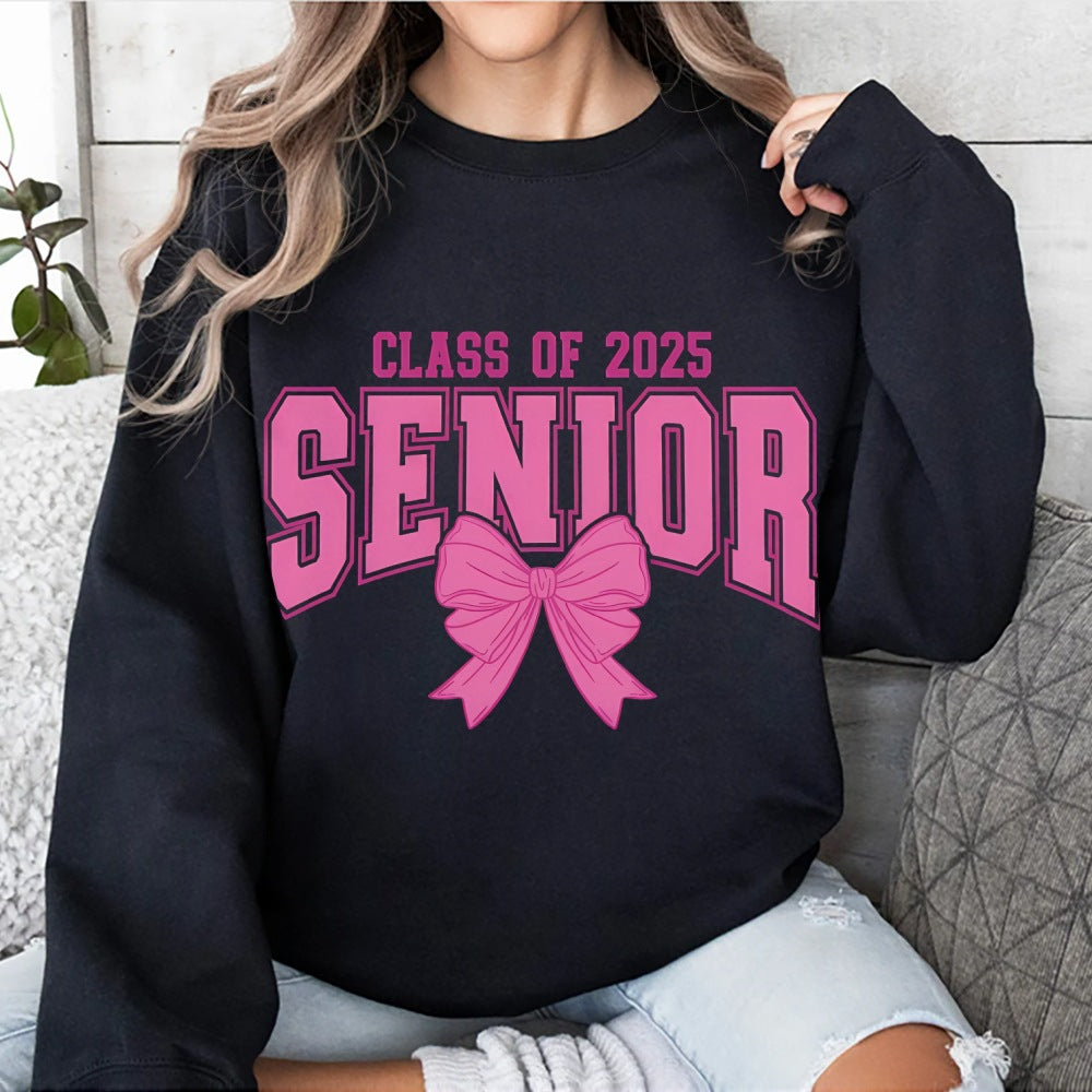 Damen Sweatshirt mit Abschlussjahr und dekorativem Schleifendesign Drune