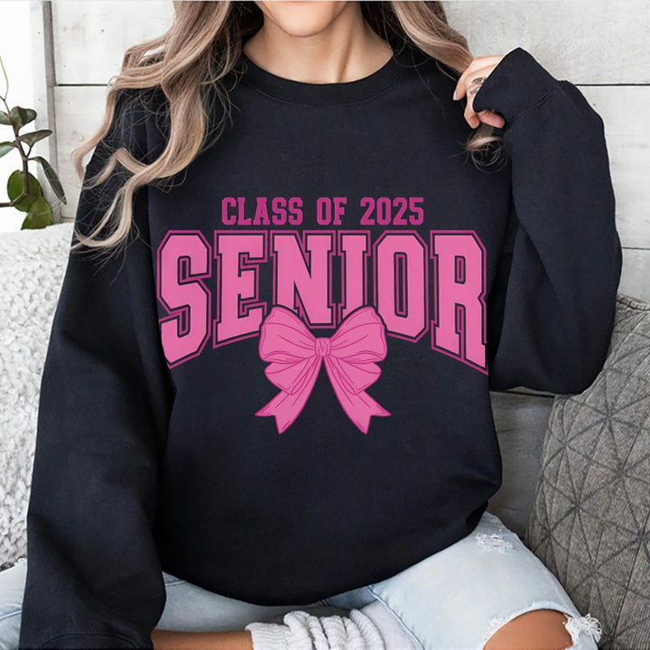 Damen Sweatshirt mit Abschlussjahr und dekorativem Schleifendesign Drune