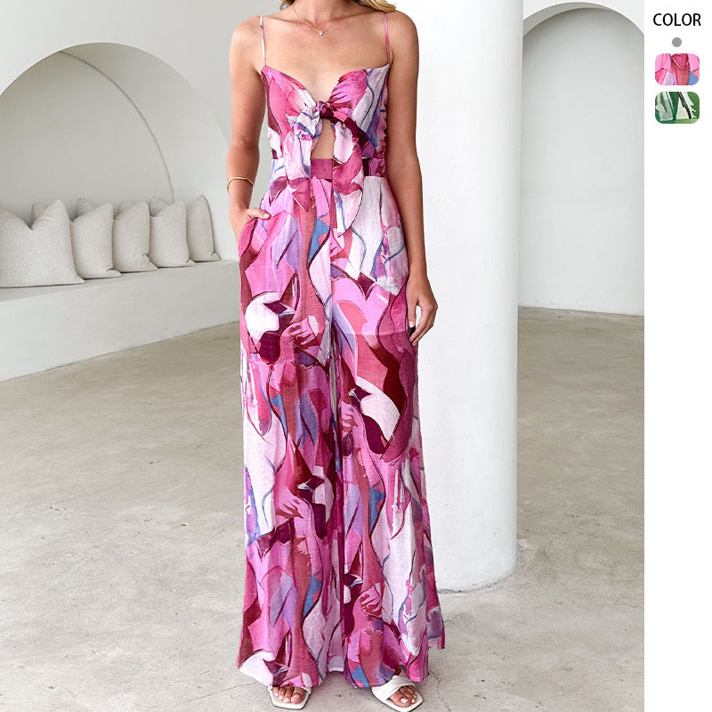 Damen Jumpsuit mit verspieltem Knotendetail und seitlichen Taschen Drune