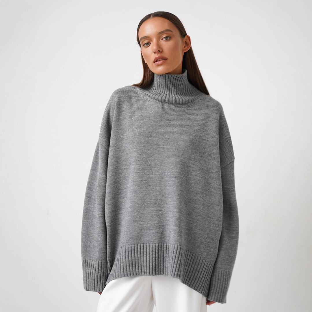 Damen Oversized Rollkragenpullover aus weicher Wollmischung Drune
