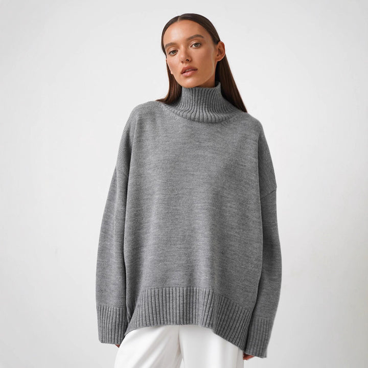 Damen Oversized Rollkragenpullover aus weicher Wollmischung Drune