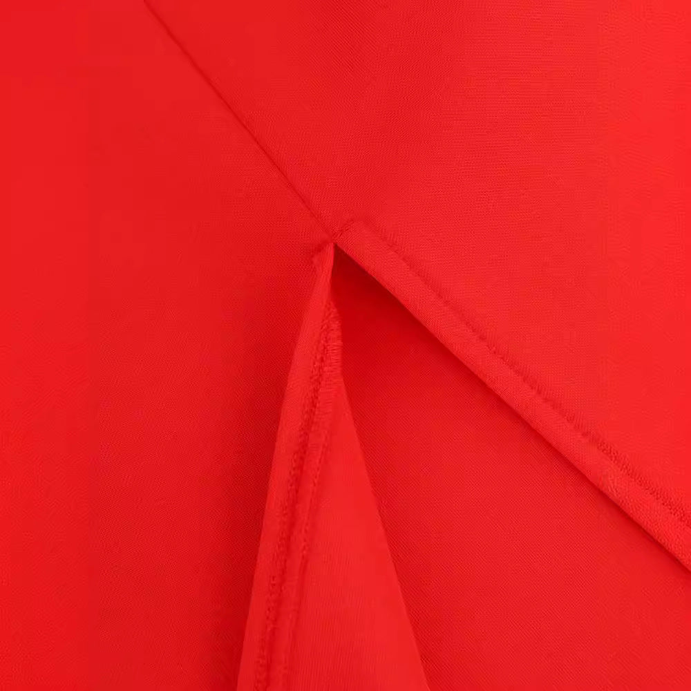 Damen figurbetontes Kleid mit asymmetrischen Rüschen Drune