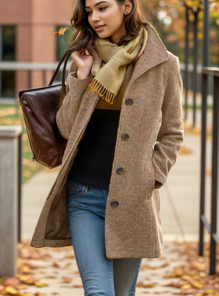 Damen elegante Wollmantel Drune