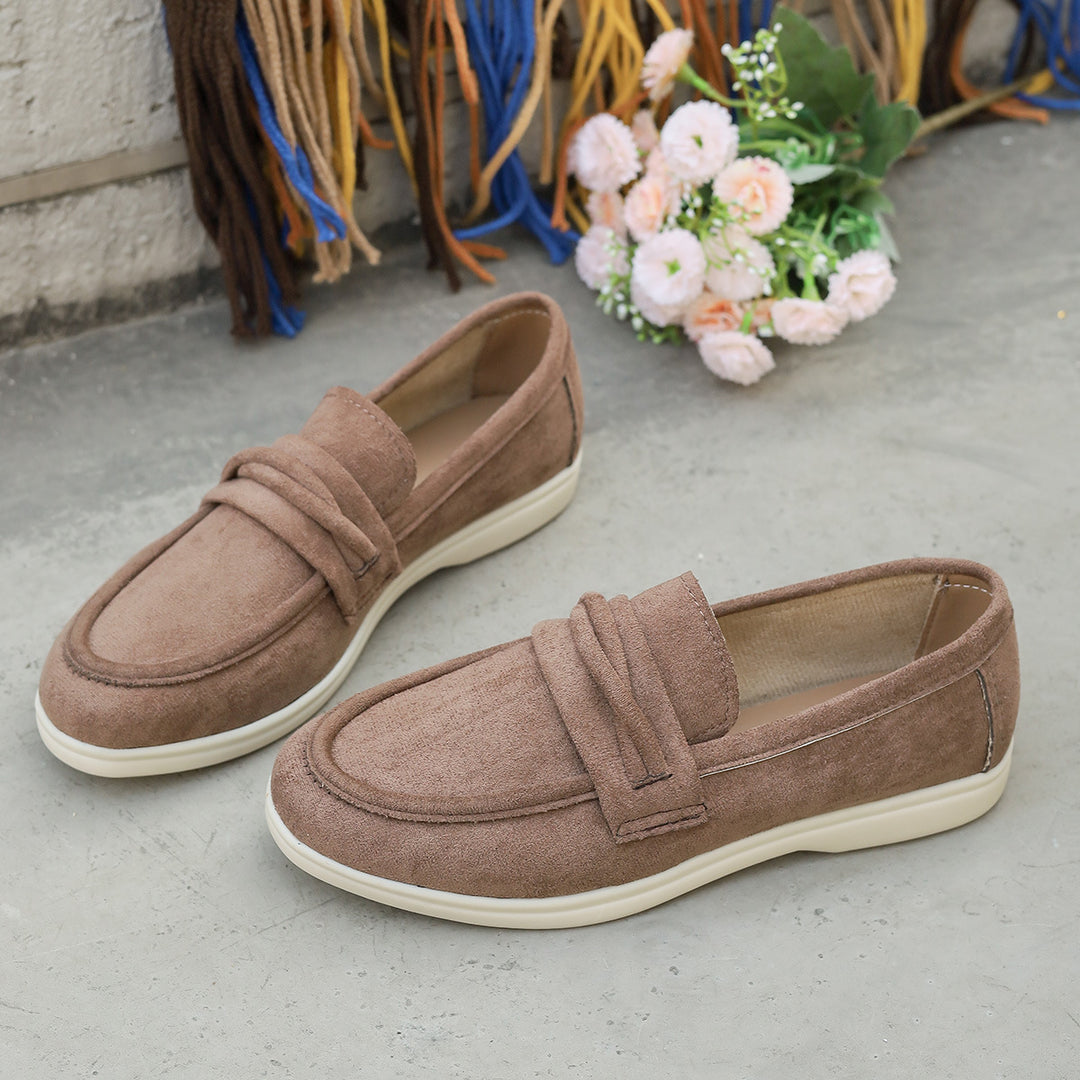 Damen nan elegante Wildlederoptik-Loafer mit gepolstertem Komfortfußbett Drune