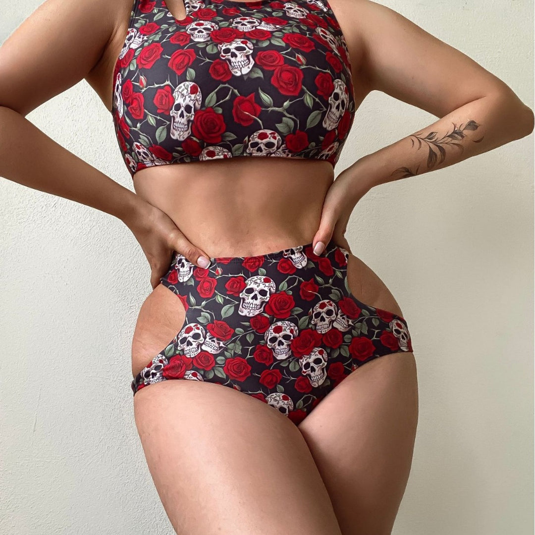 Damen Crop-Top Bikini Set mit Detailausschnitten Drune