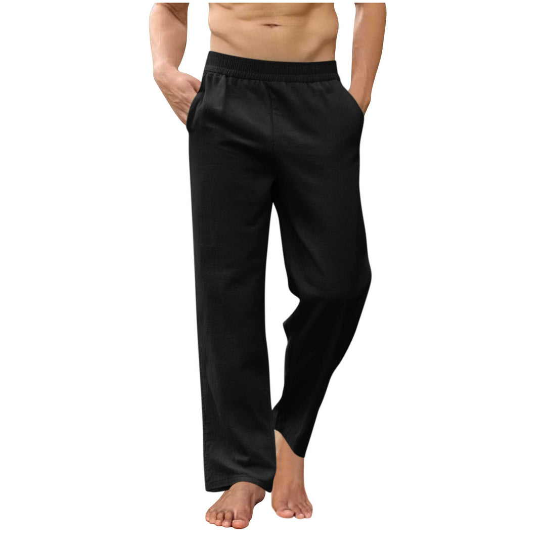 Herren nan lockere Loungehose mit elastischem Bund, Eingrifftaschen und seitlichen Knöchelschlitzen Drune