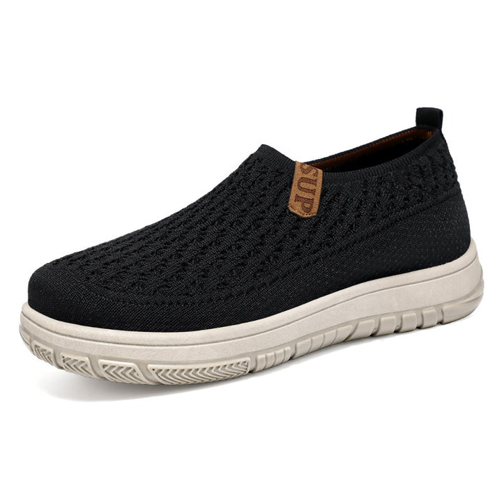 Damen nan gestrickter Komfort-Slip-On-Sneaker mit sockenähnlichem Schaft, atmungsaktiver 3D-Struktur und dämpfender EVA-Sohle Drune