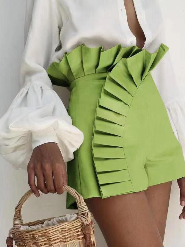 Damen Rüschenshorts mit asymmetrischem Schnitt Drune