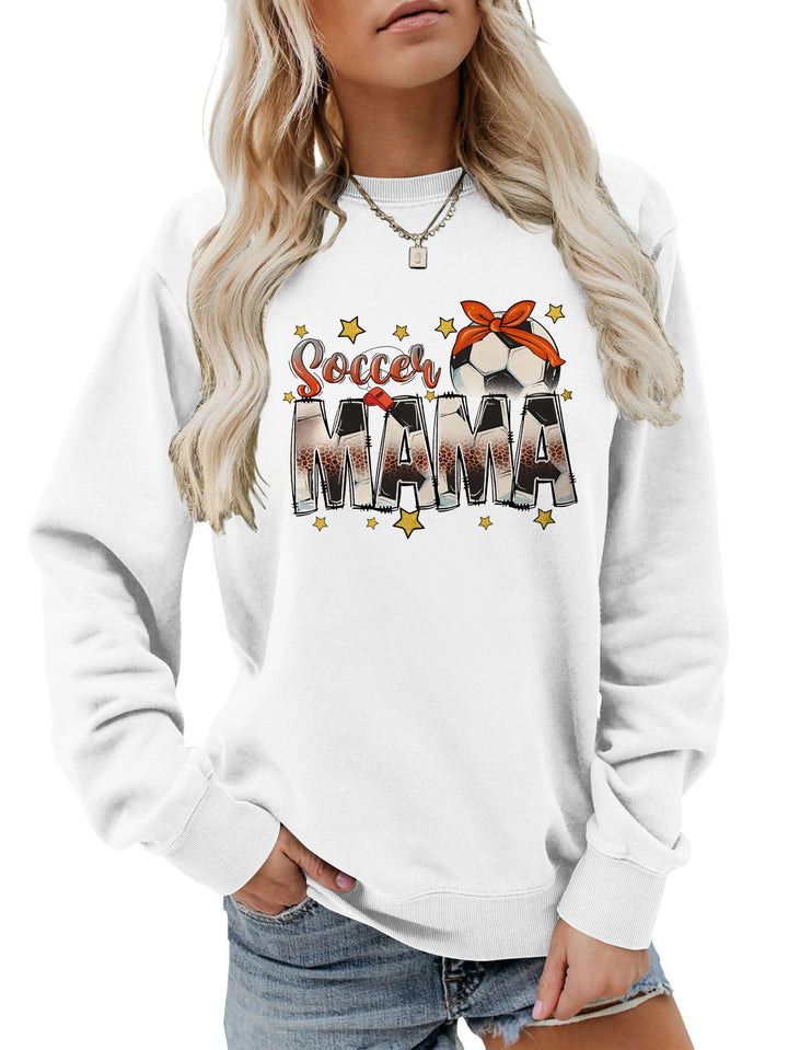 Damen Sweatshirt mit auffälligem "Soccer Mama" Aufdruck und bequemer Passform Drune