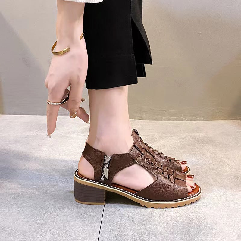 Drune - Orthopädische Sandalen mit Absatz | Bequeme Sandalen für Damen mit Spitzendesign