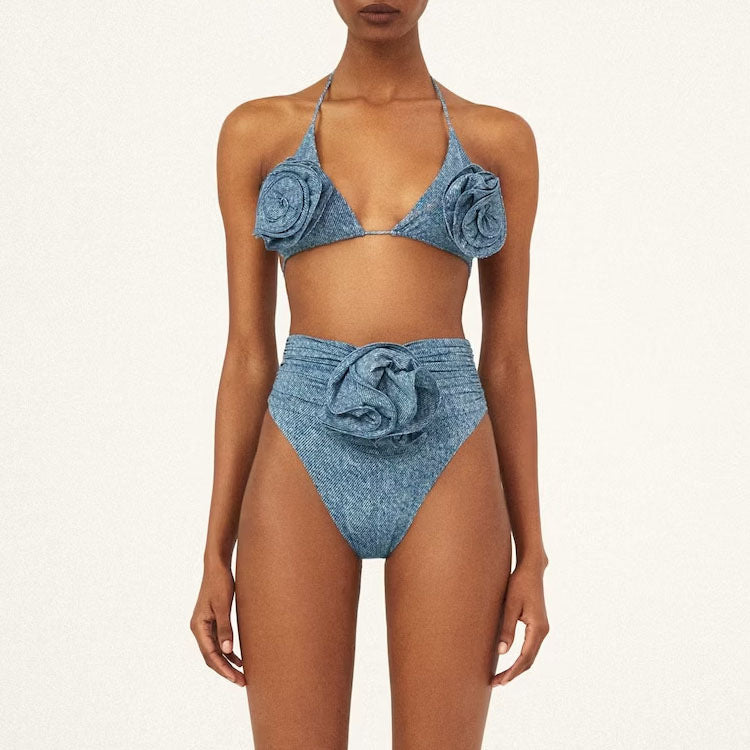 Damen Bikiniset mit eleganten Rüschen und stilvollem Überrock Drune
