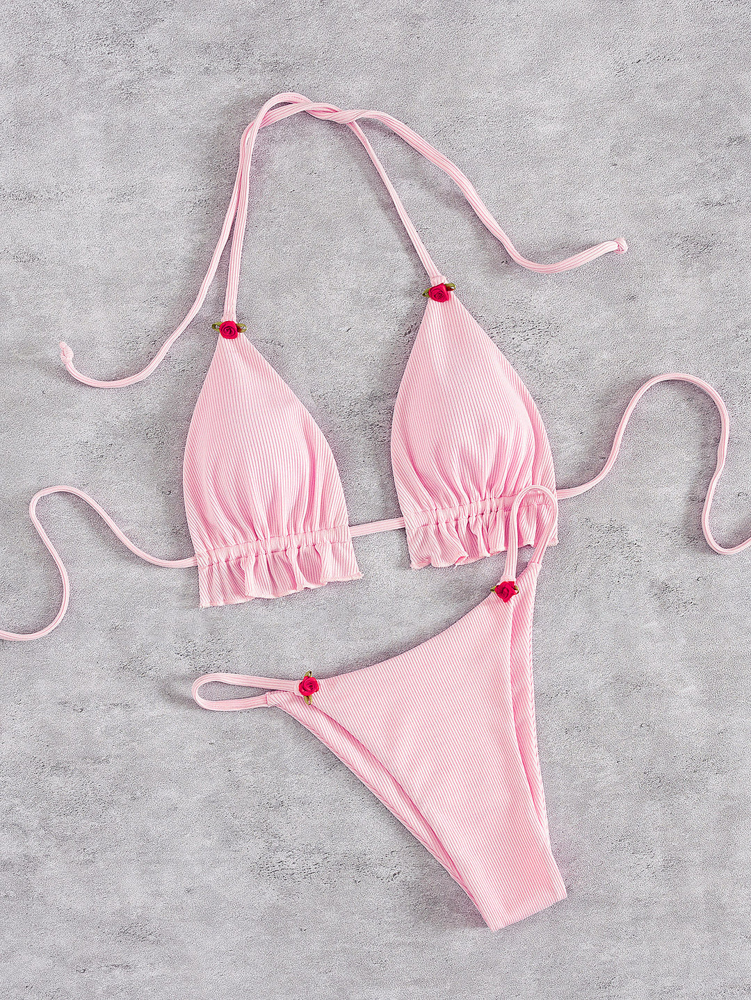 Damen Triangel-Bikini mit verspielt gerafftem Schnitt Drune