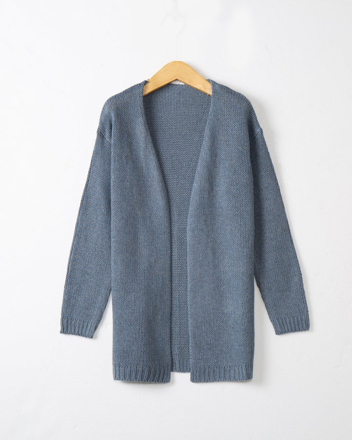 Damen Offene Strickjacke mit lässigem Schnitt und Taschen Drune