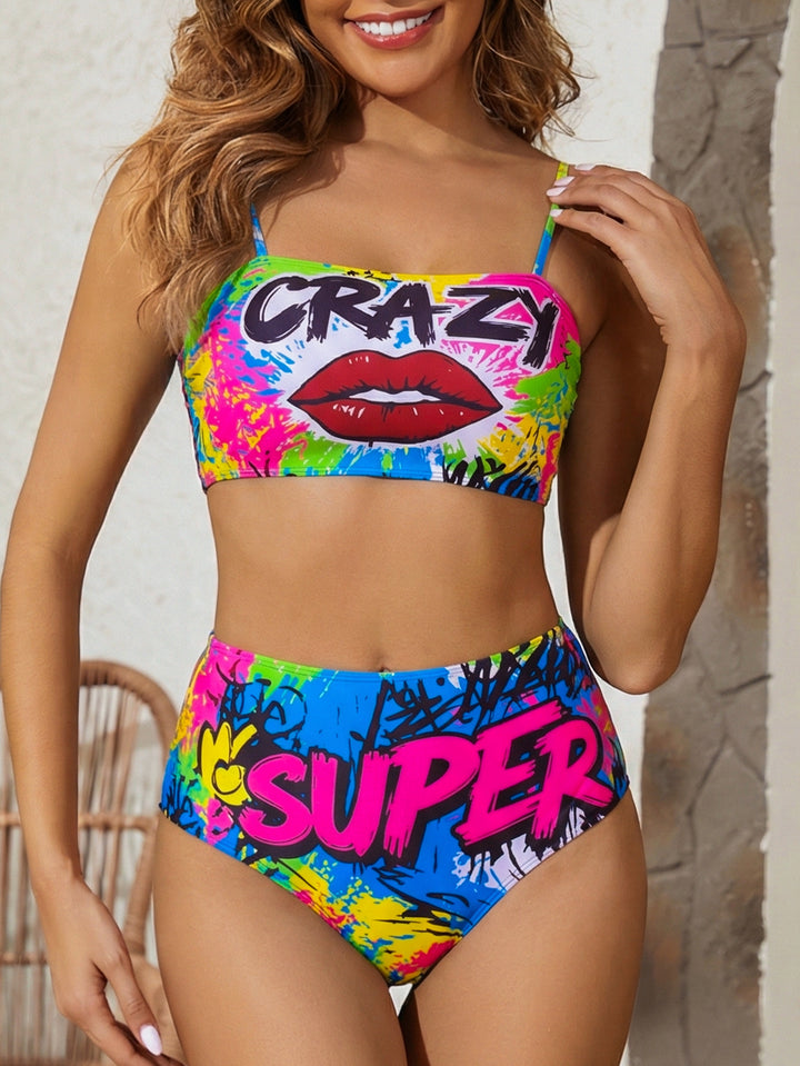 Damen Sportlicher Bikini Drune