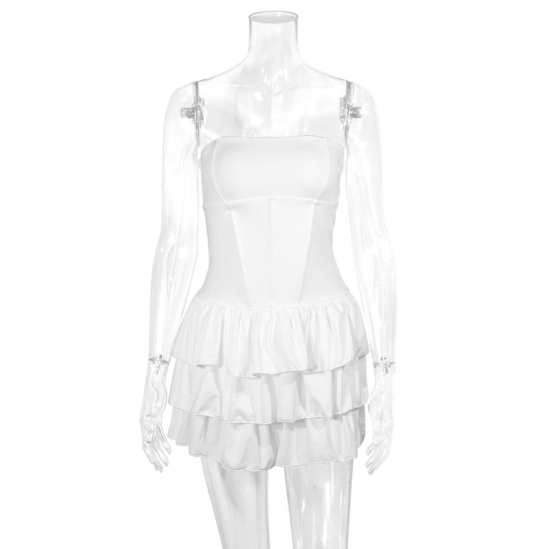 Damen figurbetontes Rüschensommerkleid Drune