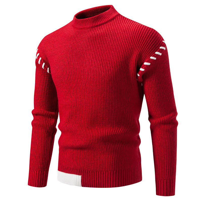 Herren modischer Strickpullover mit einzigartigem Design und hohem Kragen Drune
