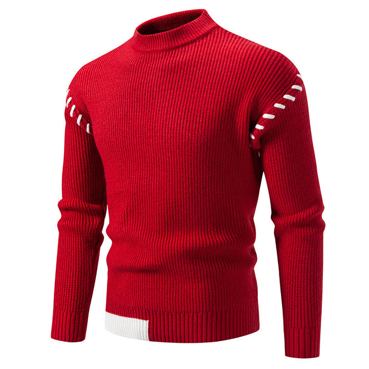 Herren modischer Strickpullover mit einzigartigem Design und hohem Kragen Drune