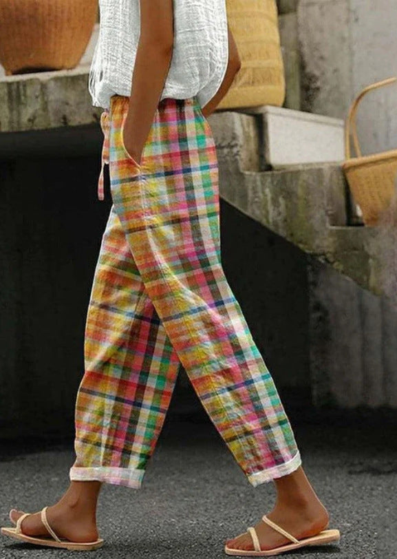 Damen Karierten Sommerhose Drune