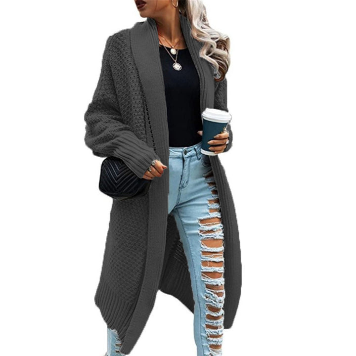 Damen Strickmantel im urbanen Look mit offenem Schnitt und strukturierter Textur Drune