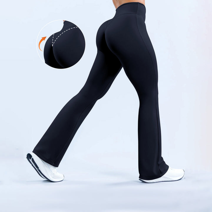 Damen Hoch sitzende Yoga-Hosen mit Ellbogen-Design und Figur formender Passform Drune