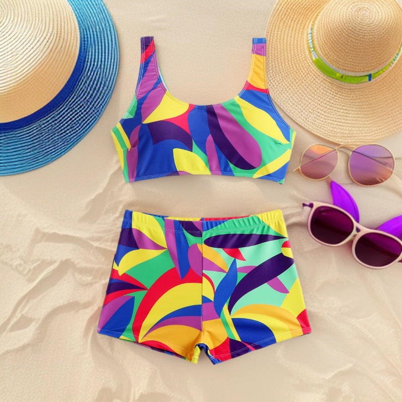 Damen Sportliches Bikini-Set mit farbenfrohen Grafiken Drune
