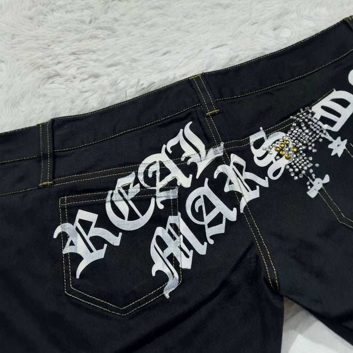 Damen Trendige Jeans-Shorts mit glitzernden Applikationen Drune