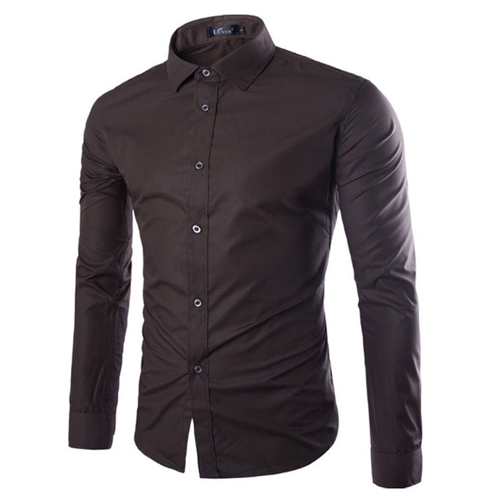 Herren elegante Langarmhemd Drune