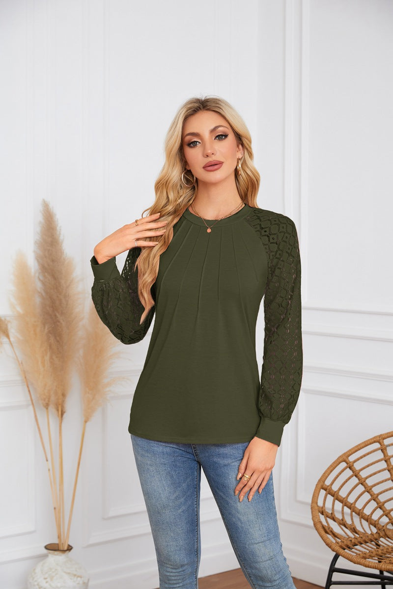 Damen Elegantes und atmungsaktives Oberteil mit Spitze Drune