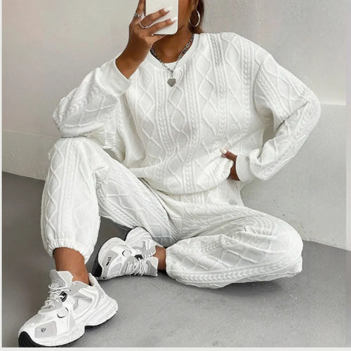 Damen Strickset mit Kabelmuster Drune
