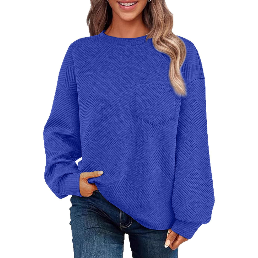 Damen lässiger Pullover mit strukturiertem Muster Drune