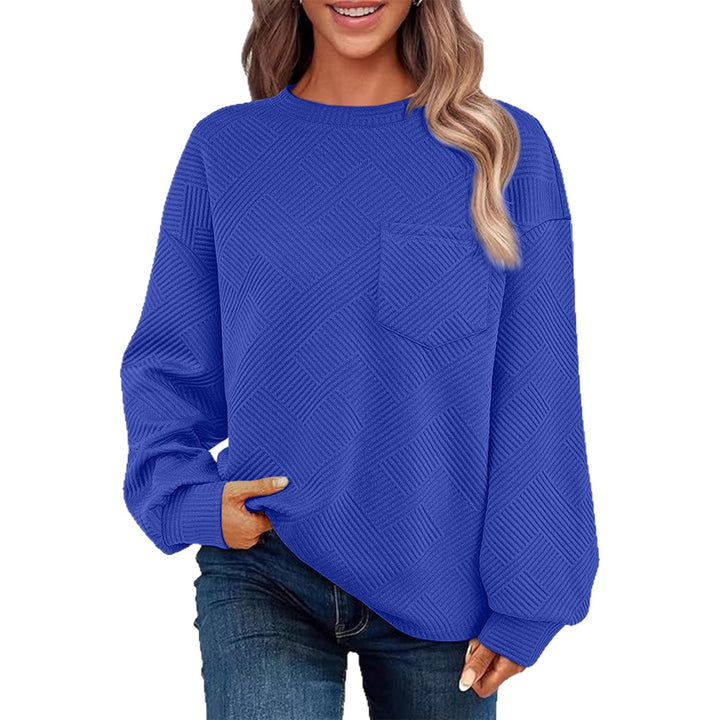 Damen lässiger Pullover mit strukturiertem Muster Drune