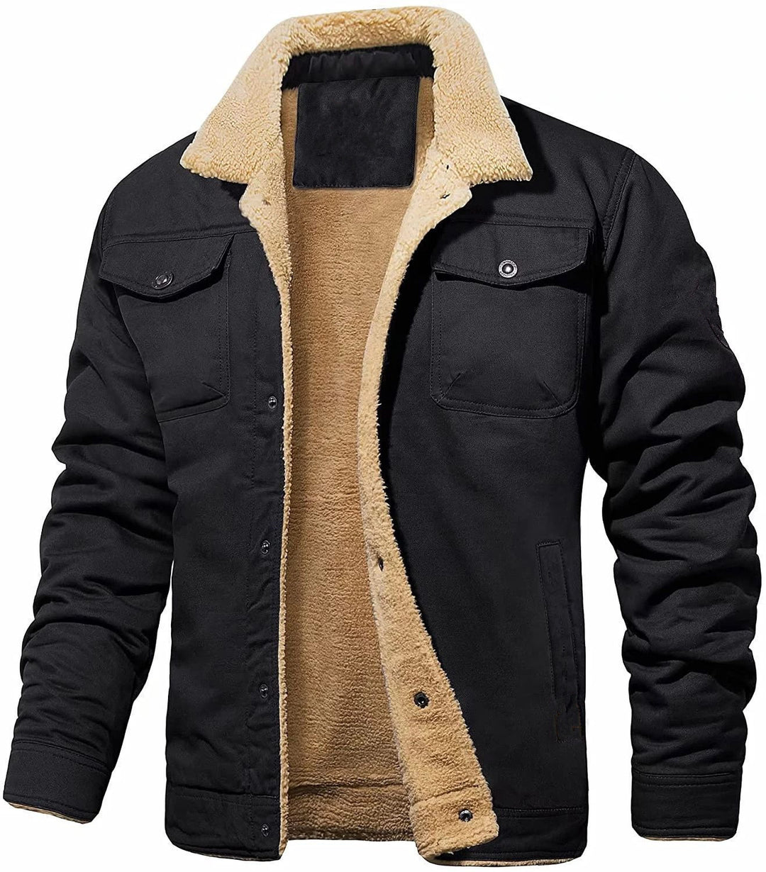 Herren gefütterte Steppjacke im Utility-Stil mit warmem Innenfutter Drune