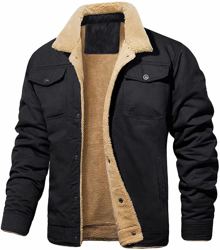 Herren gefütterte Steppjacke im Utility-Stil mit warmem Innenfutter Drune