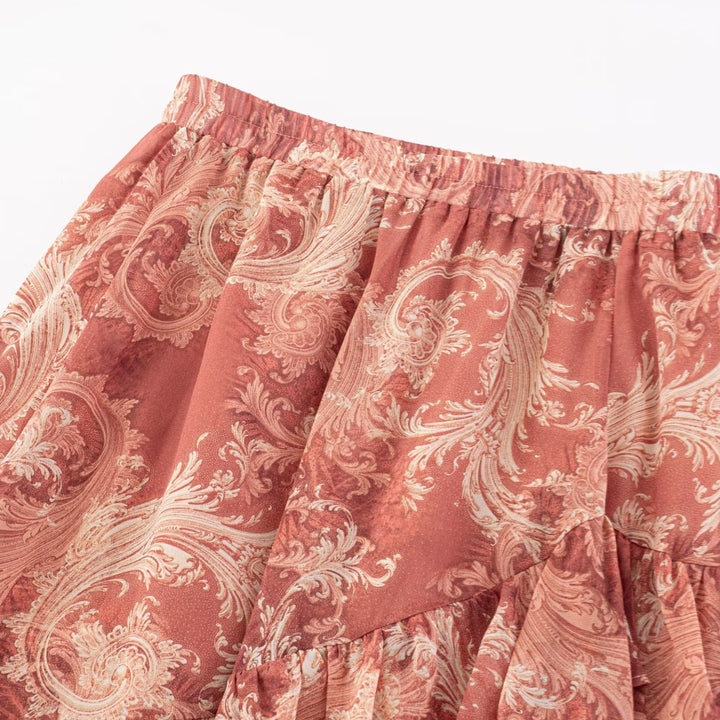 Damen Maxi-Rock mit voluminösem Stufendesign Drune