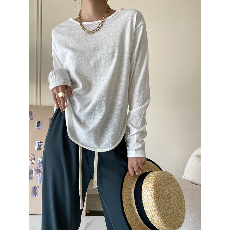 Damen lässiges Langarmshirt aus atmungsaktivem Material mit komfortablem Schnitt Drune