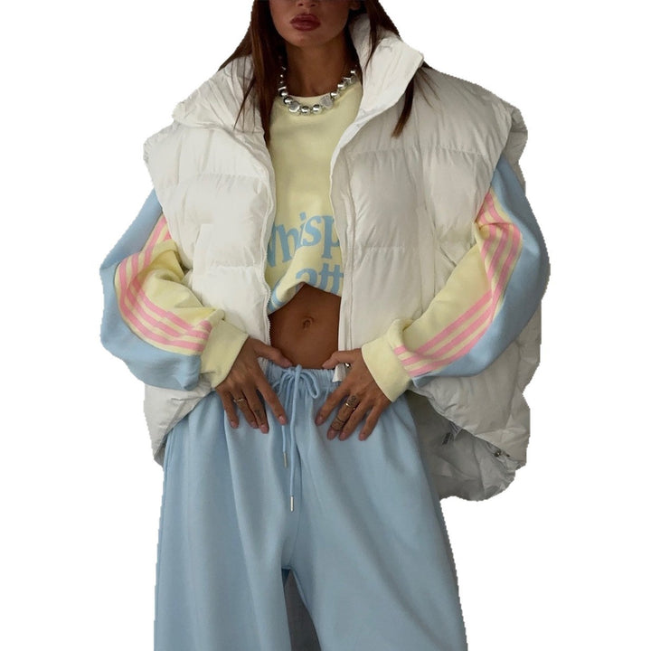 Damen Daunenweste mit hohem Kragen und modernem Oversized-Schnitt Drune