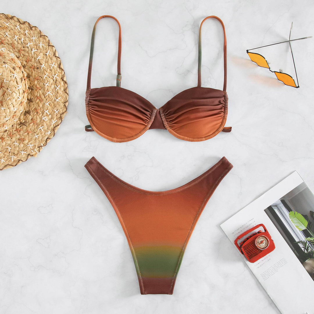 Damen Bikini-Set mit gepaddetem Oberteil und figurschmeichelndem Schnitt Drune