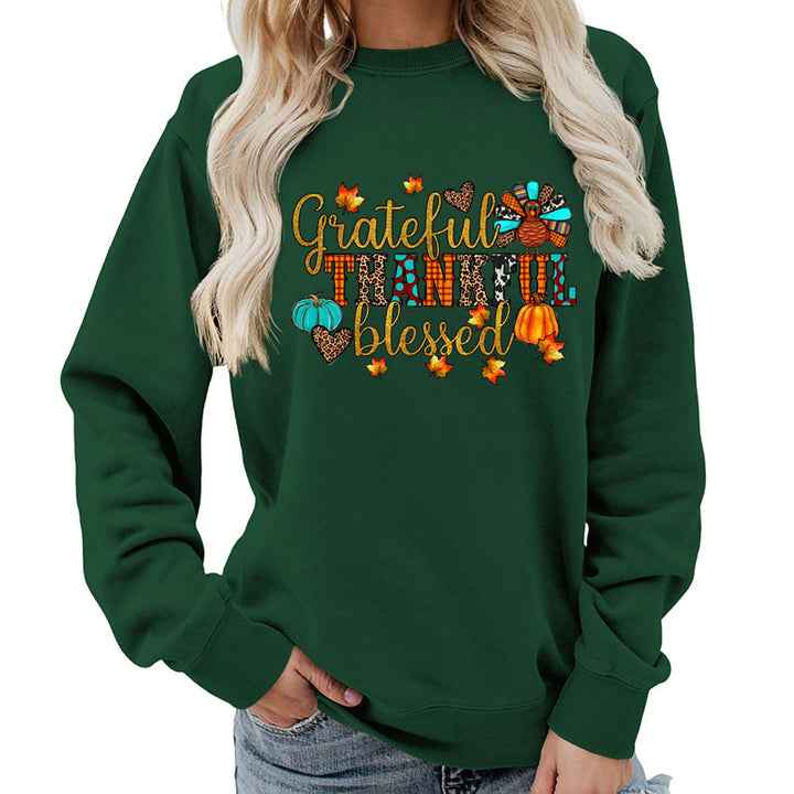 Damen Sweatshirt mit herbstlichem Dankeschön-Motiv Drune