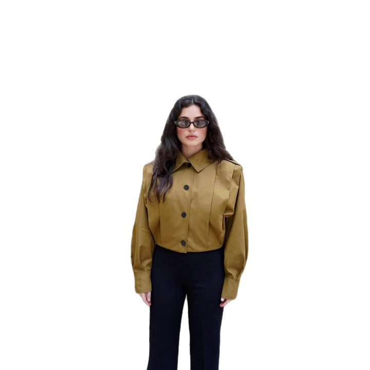 Damen modische cropped Jacke mit lässigem Schnitt Drune