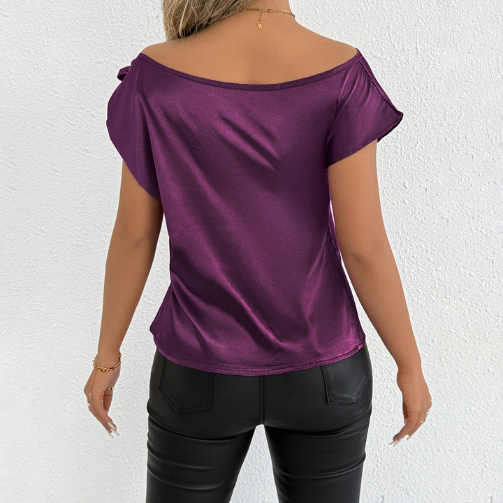Damen Off-Shoulder Bluse mit Schleifenärmeln Drune