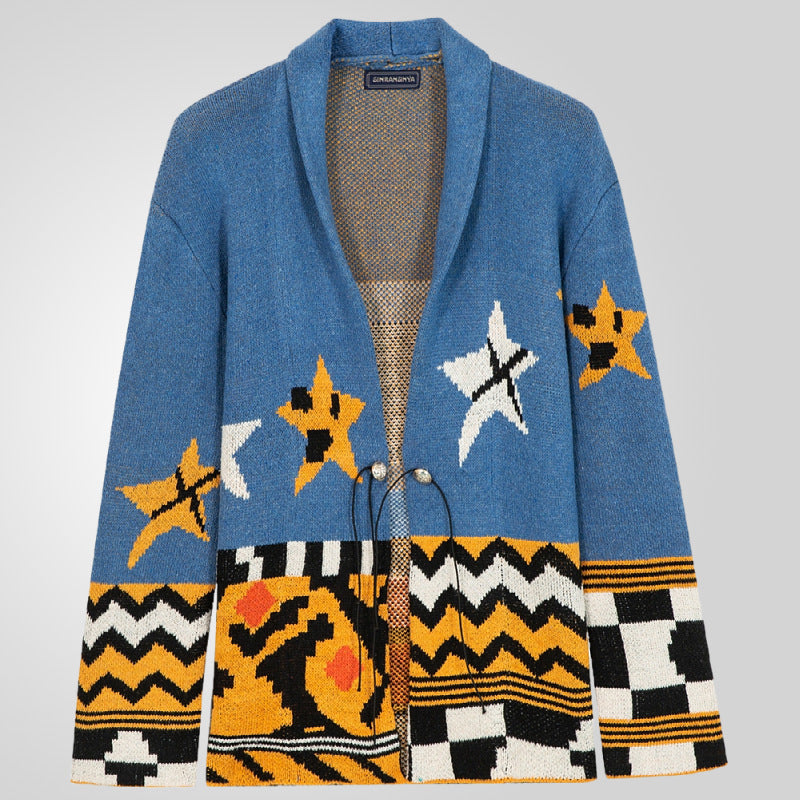 Herren Strickjacke mit detaillierter Handarbeit Drune