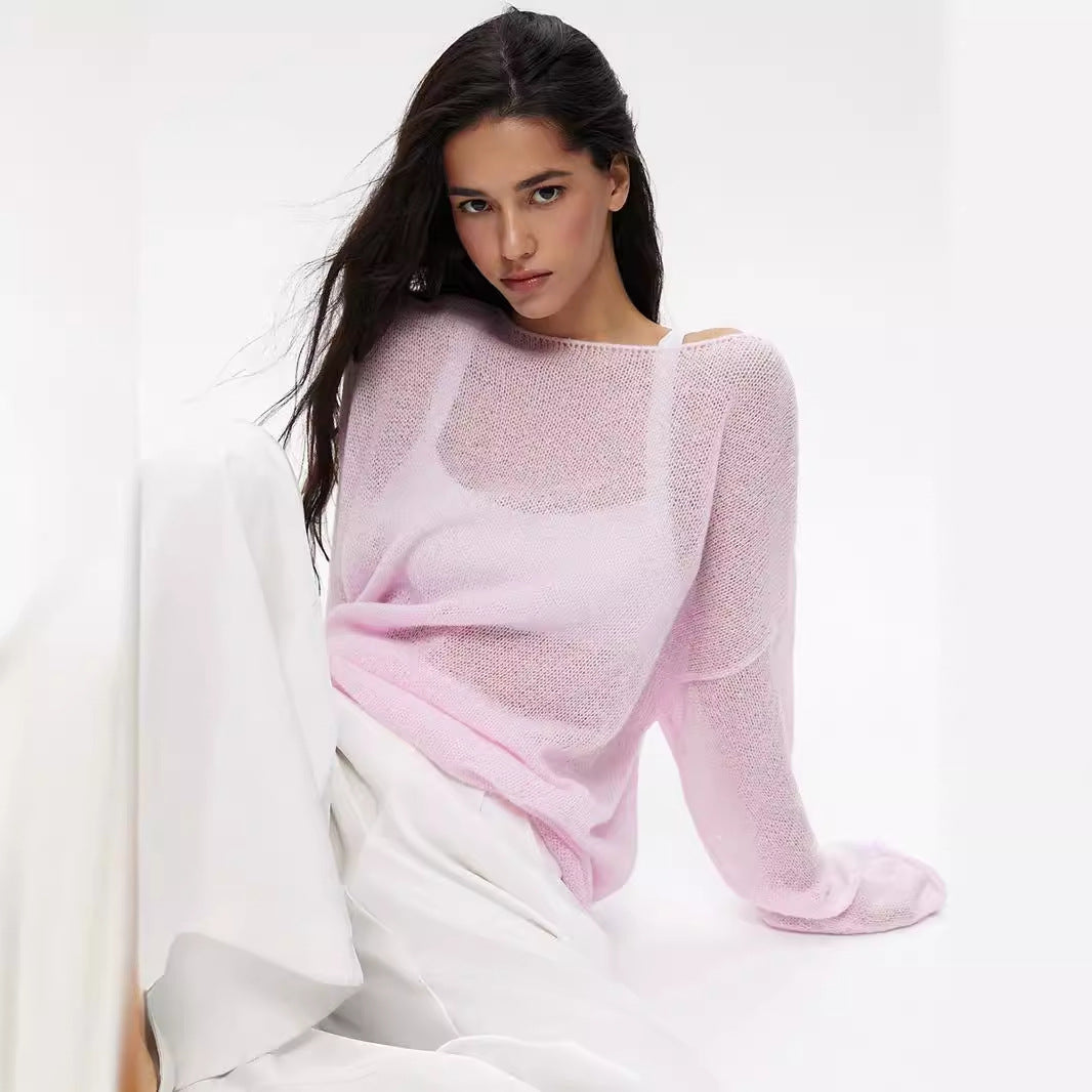 Damen Luftiger Strickpullover mit weitem Schnitt und lässigem Look Drune