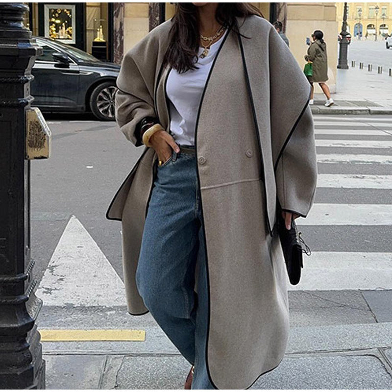 Damen Oversized Wollmantel Drune