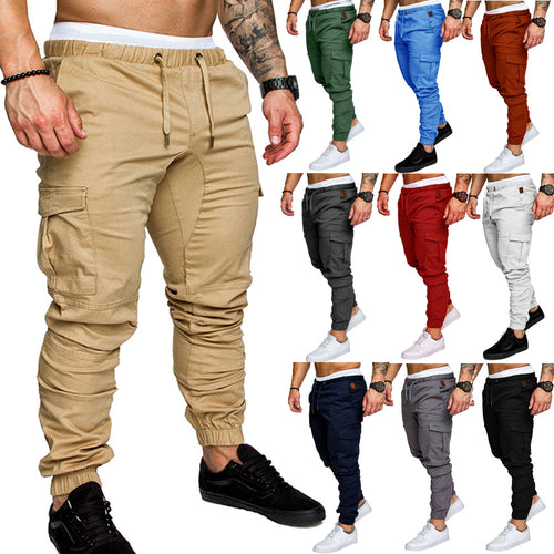 Herren nan Slim-Fit Cargo-Joggerhose mit elastischem Tunnelzug, verstärkten Nähten und Mehrfachtaschen Drune